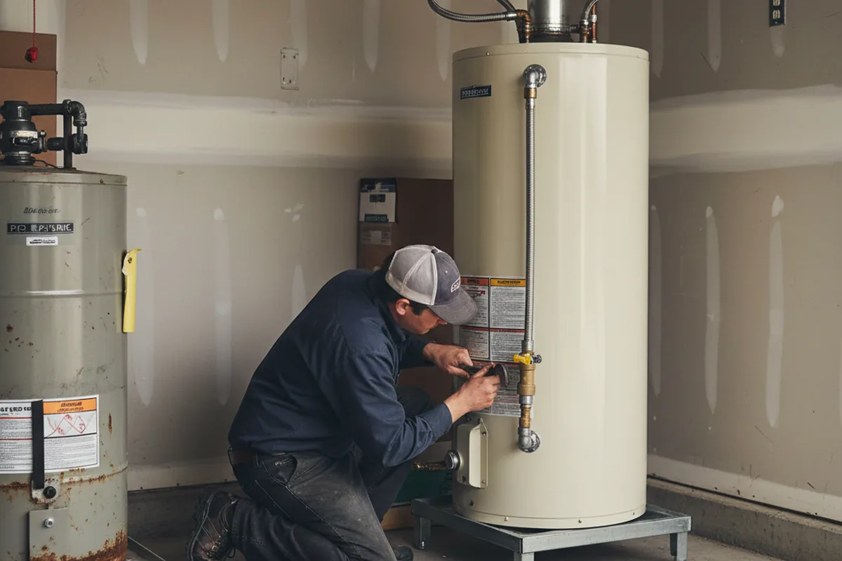 Water heater and shutoff valve replacement in Delphia